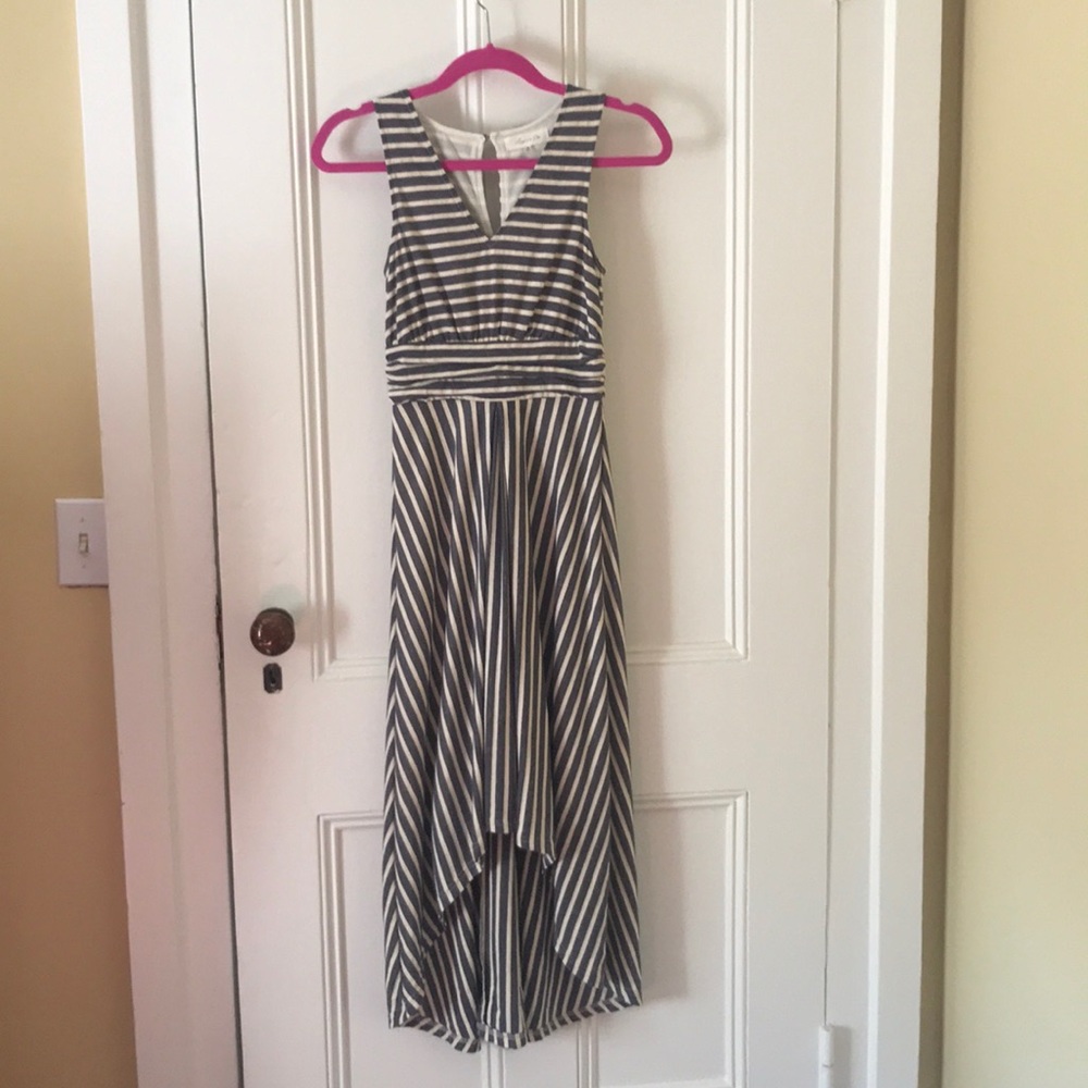 High-low striped dress